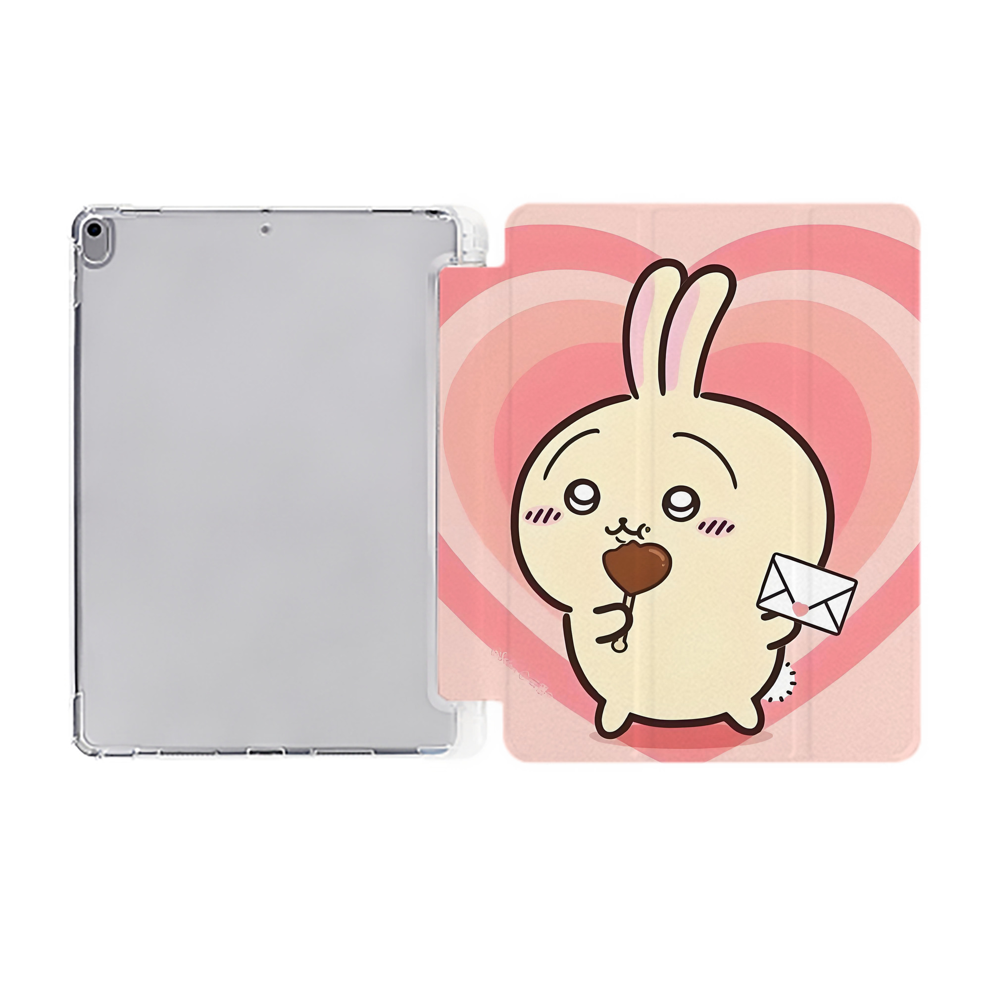 （画像用） ちいかわ Chii-kawa IPad ケース ペン収納付き 三つ折りスタンド PUレザー×シリコン 対応機種9.5/10.5/10.9インチ